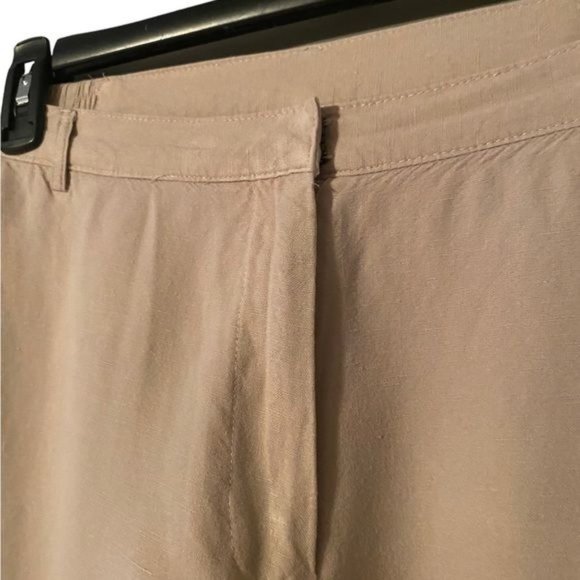 Linen Blend Plus Size 14 Boho Hi-Rise Cropped Wide Leg Pants Boho Beachy - Picture 5 of 9